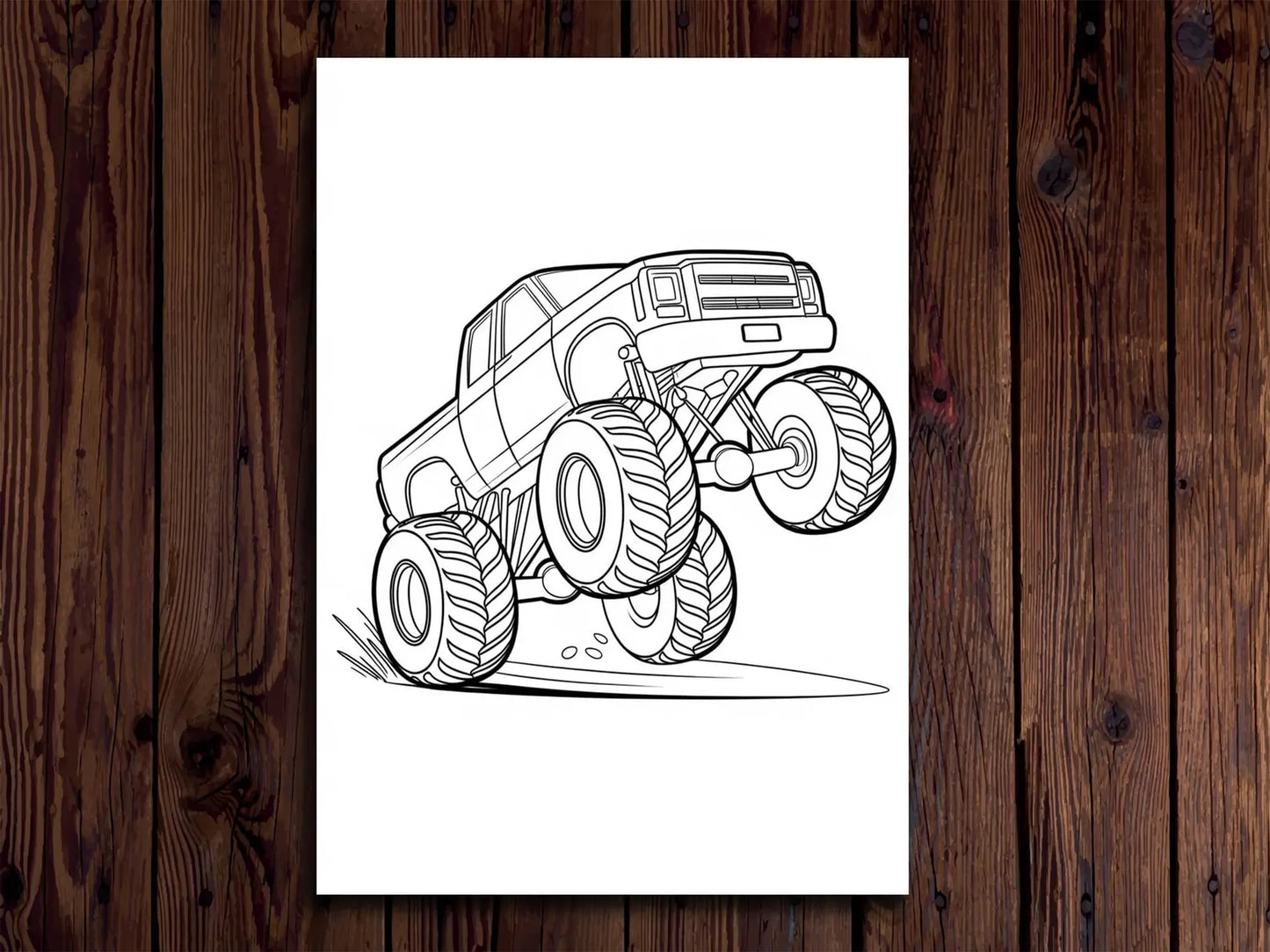 Monster Truck Coloring Pages: 20 Action Designs for Kids (Digital Download)