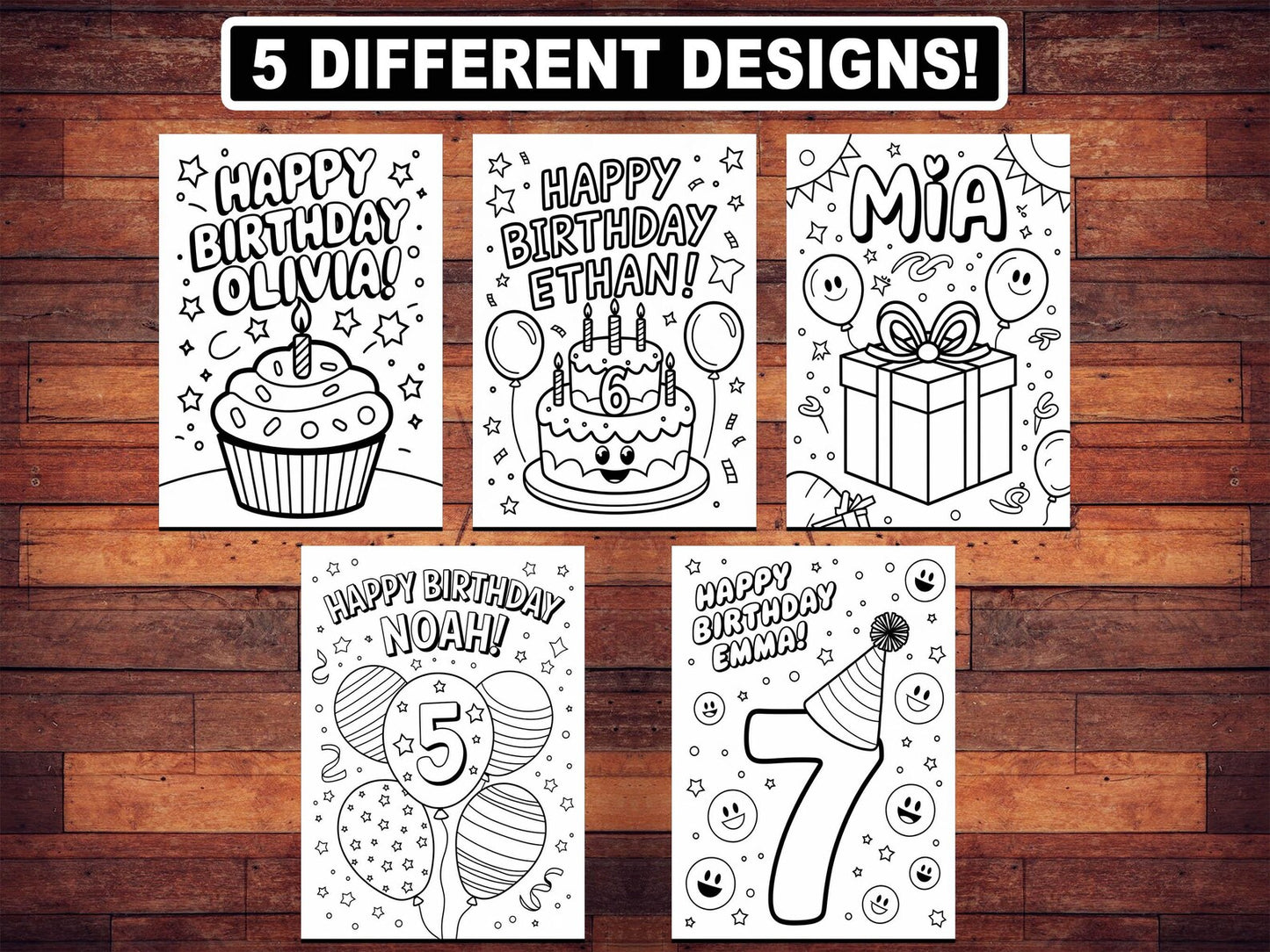 Personalized Birthday Coloring Pages for Kids | Custom Printable Party Activity, Digital Download