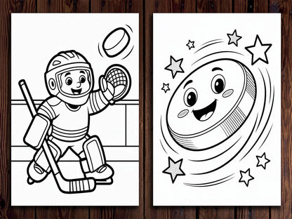 Hockey Coloring Pages: Winter Sports Activity (PDF Download)