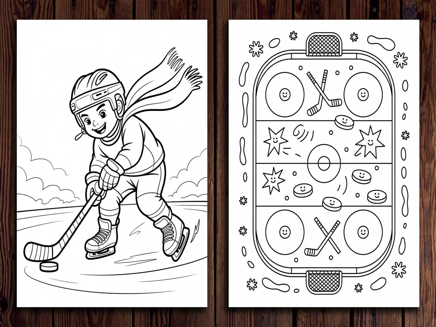 Hockey Coloring Pages: Winter Sports Activity (PDF Download)