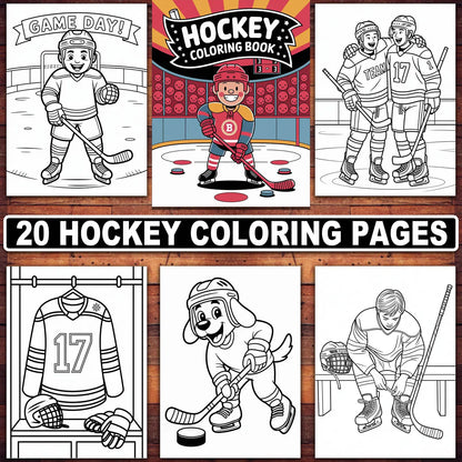 Hockey Coloring Pages: Winter Sports Activity (PDF Download)