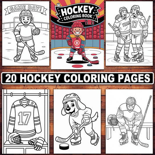 Hockey Coloring Pages: Winter Sports Activity (PDF Download)